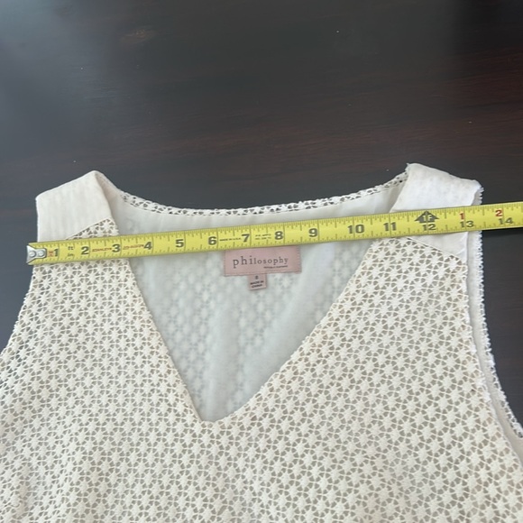 Philosophy Ivory Eyelet Sleeveless Vneck Shift Dress Size 8 - Picture 11 of 16